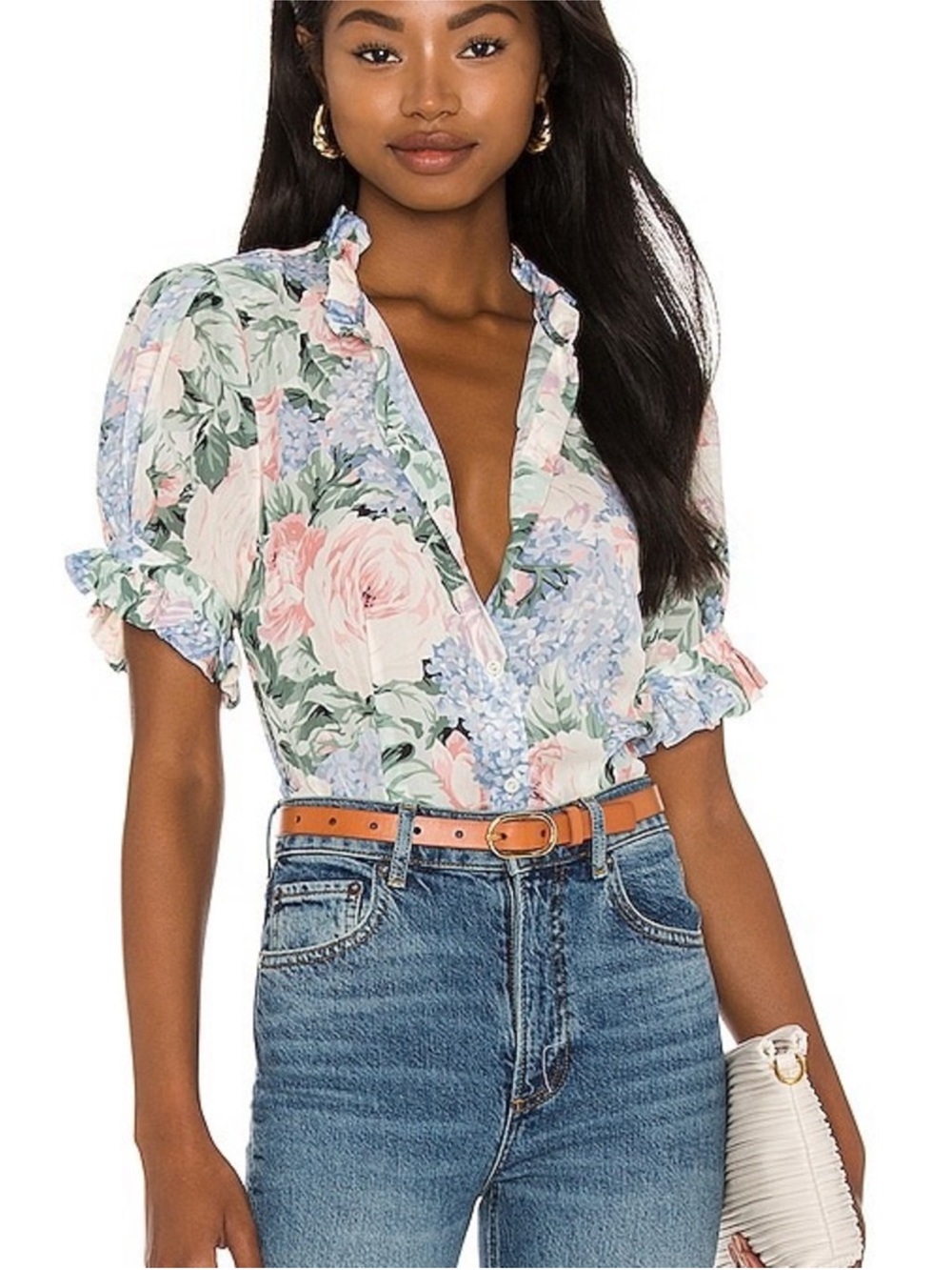 Selkie Womens The My So Called Life Bistro Floral Blouse Large Vintage Inspired